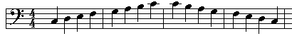 C Major Scale - Staff